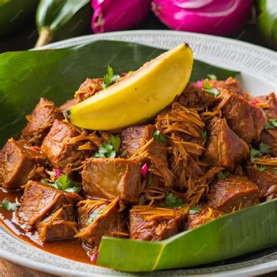  Cochinita Pibil: Pieczone w liściach bananowych wieprzowe mięso o subtelnie słodkim smaku z wyrazistym aromatem!