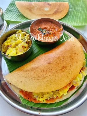  Mysore Masala Dosa:  Wspaniała Gra Pikantnych Smakołyków z Wyrazistym Aromatem Przypraw!